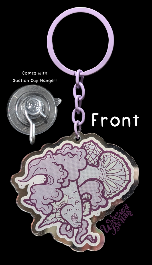 Wicked Bettas Logo Mirror Keychain
