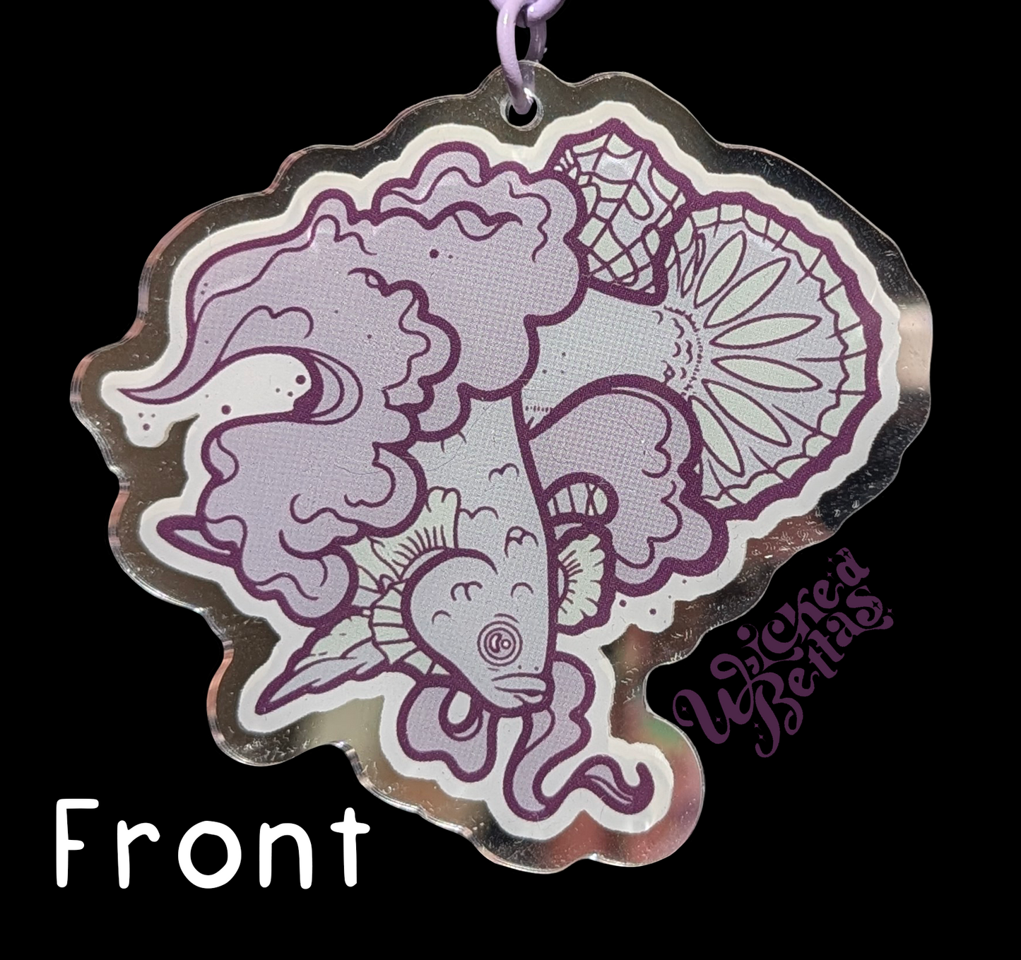 Wicked Bettas Logo Mirror Keychain